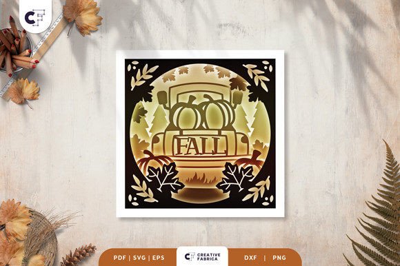 Bringing Autumn to Life with a 3D Shadow Box Fall Pumpkin Truck