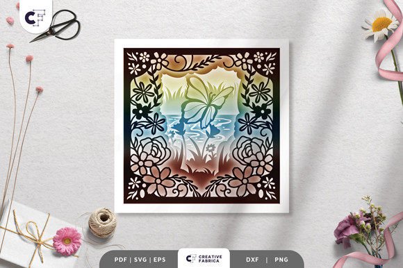 Butterfly in Spring 3D Shadow Box Guide