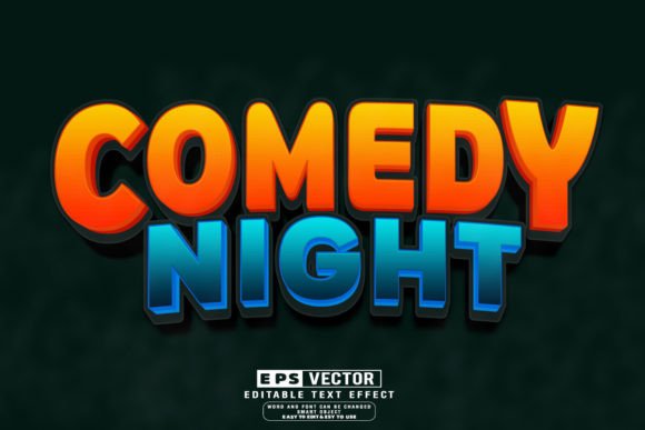 Comedy Night 3D Editable Text Effect Guide