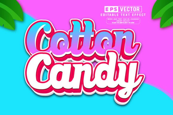 Cotton Candy 3D Editable Text Effect Vec Guide