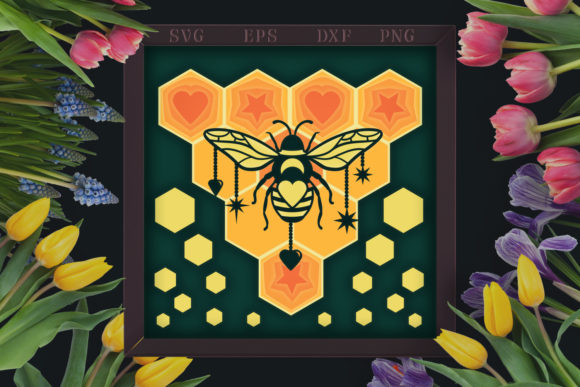 Crafting Summer Memories with the Bee Honeycomb Shadow Box 5 SVG Layer Design