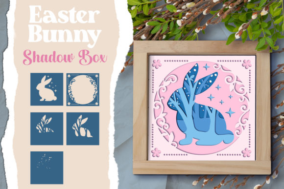 Easter Bunny Shadow Box: 5 Layers for DIY Decor