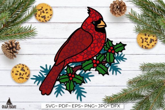 Elevate Your Holiday Crafting with 3D Cardinal SVG and Christmas Layered Paper Designs
