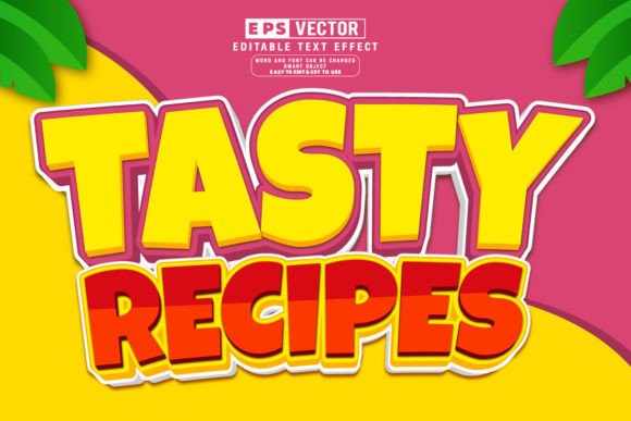 Elevating Food Branding with the Tasty Recipes 3d Editable Text Effect Ve