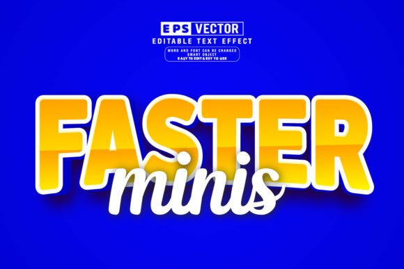 Faster Minis 3D Editable Text Effect for Designers