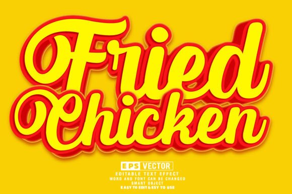 Fried Chicken 3D Editable Text Effect Guide