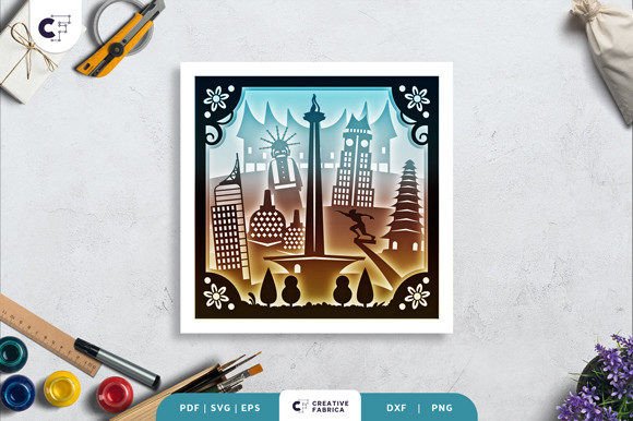 Jakarta Landmark 3D Shadow Box Guide