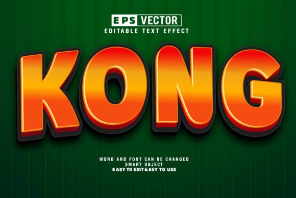 Kong 3D Editable Text Effect Vector Guide