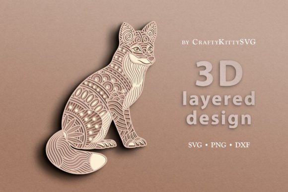 Mandala Fox 3D Layered SVG Cut File Guide