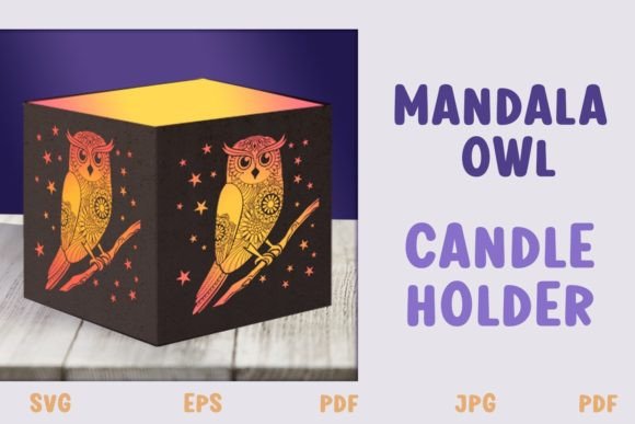 Mandala Owl Tealight Box: A Spooky SVG Cut File