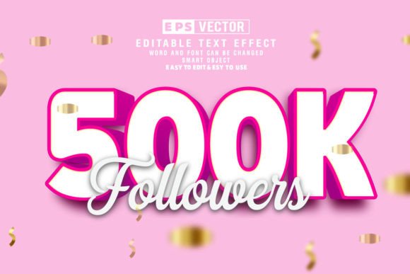 Mastering Social Media Milestones with the 500k Followers 3d Editable Text Effect V